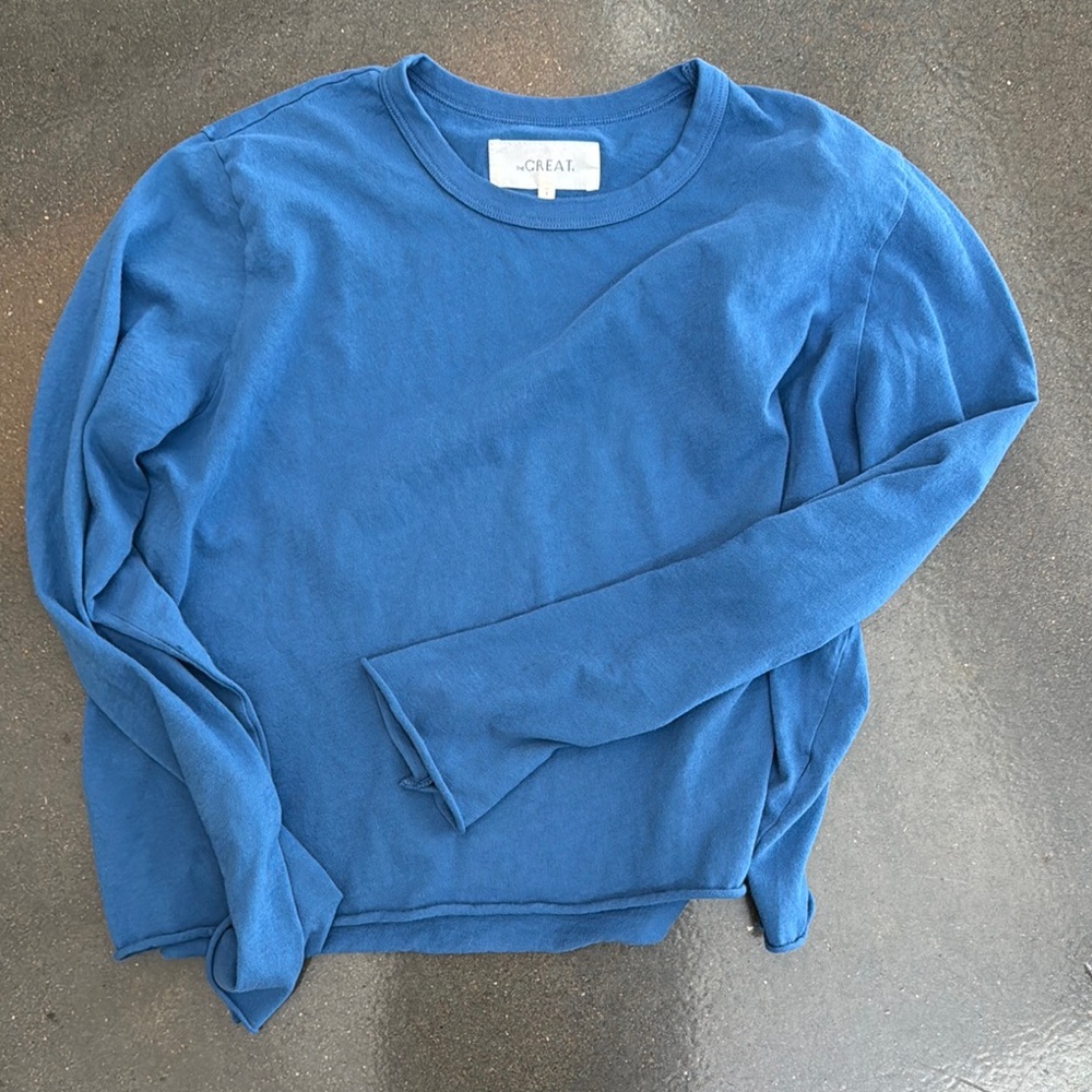 THE GREAT. Square Long-Sleeve Cropped Tee